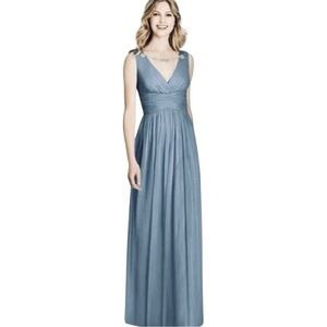 NWT Jenny Packham Gray Chiffon Bridesmaid Dress Gown With Necklace Size 12